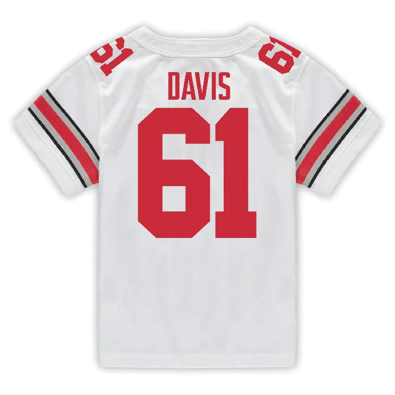 Ohio State Buckeyes Nike #61 Caden Davis Student Athlete White Football Jersey