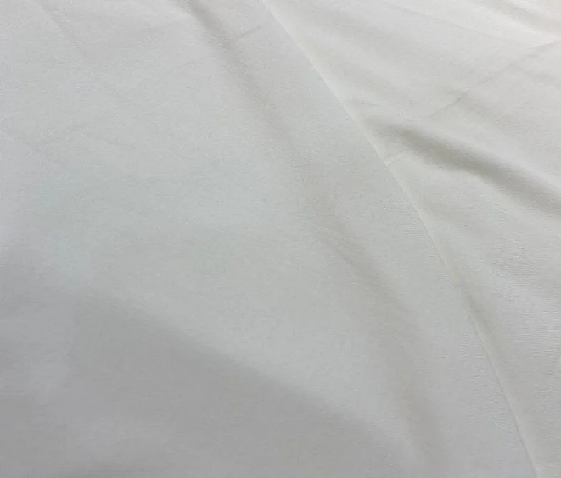 Precut 1 Meter White Plain Self Stripes Dyeable Cotton Rayon Fabric