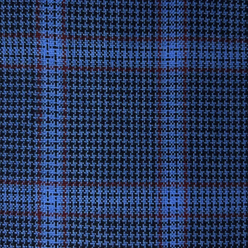 Royal Blue Houndstooth With Eggplant Plaid