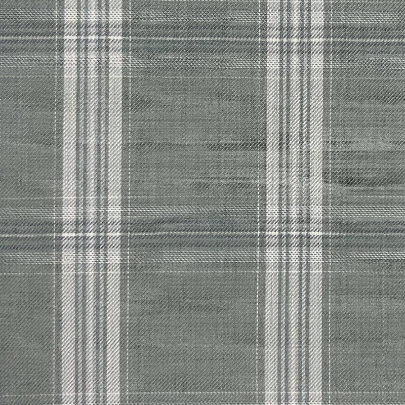 Silver Grey With Ivory Plaid