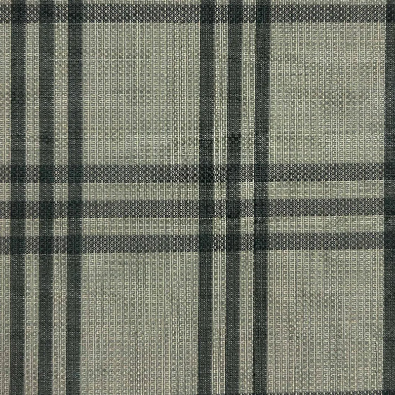 Silver Ivory With Grey Plaid Hopsack