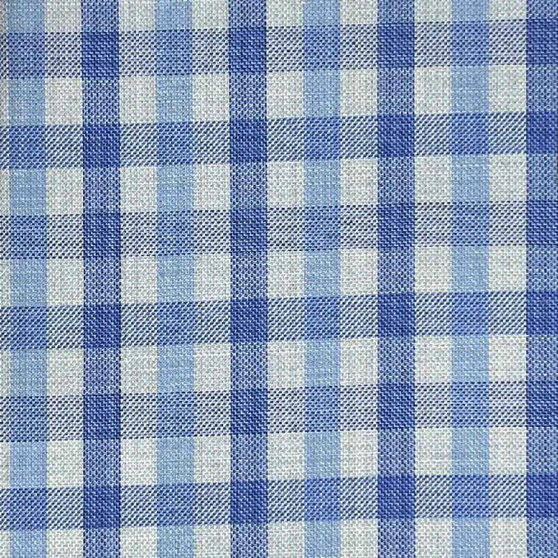 Sky Blue With Navy Blue Grid Checks