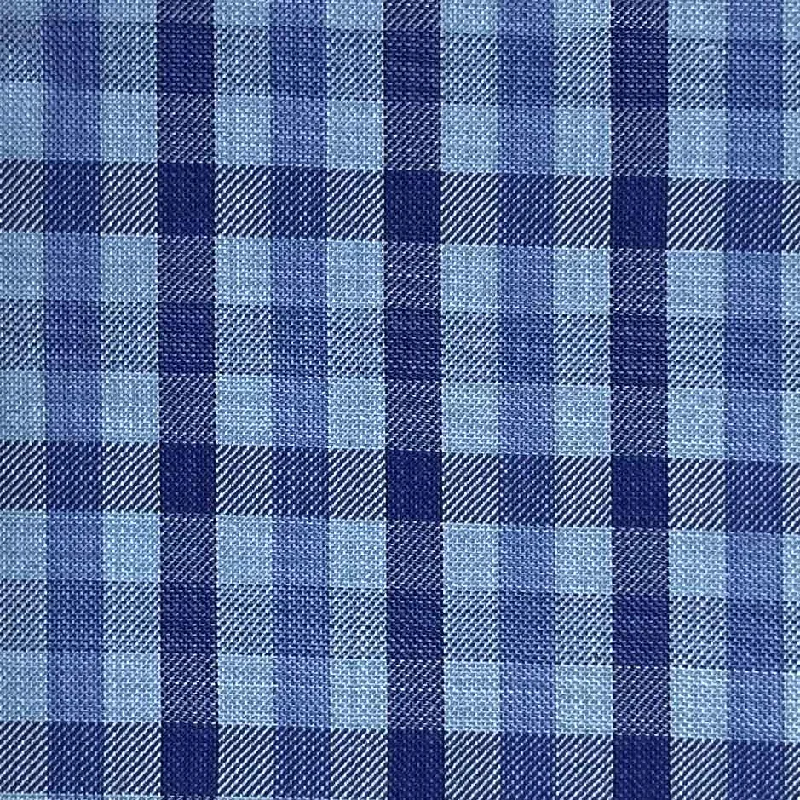 Sky Blue With Navy Blue Grid Checks