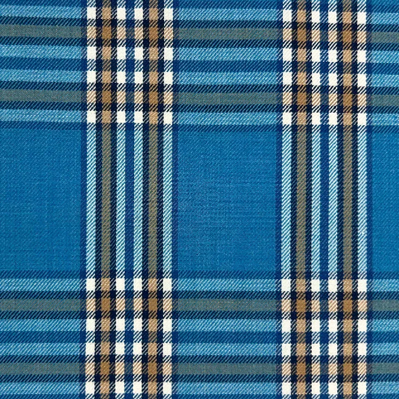 Sky Blue With Tan Plaid