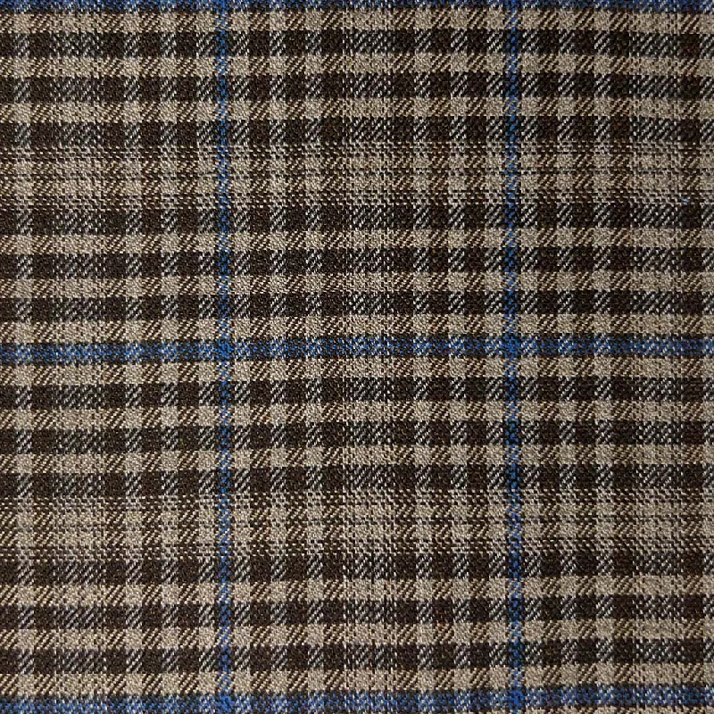 Tan Brown With Blue Windowpane