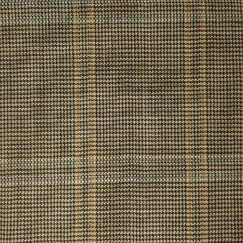 Tan Houndstooth With Fine Orange Windowpane