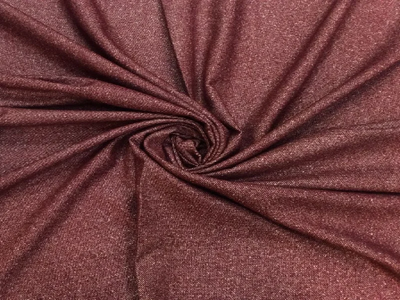 Maroon Plain Textured Tweed Wool Fabric