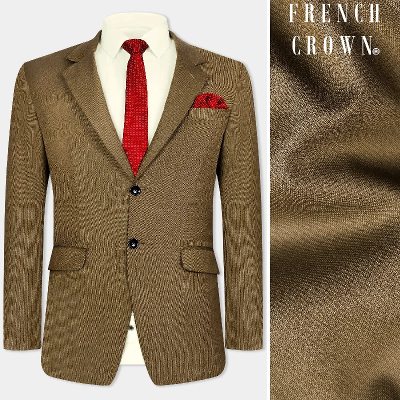 Tortilla Brown Wool Rich Single Breasted Blazer