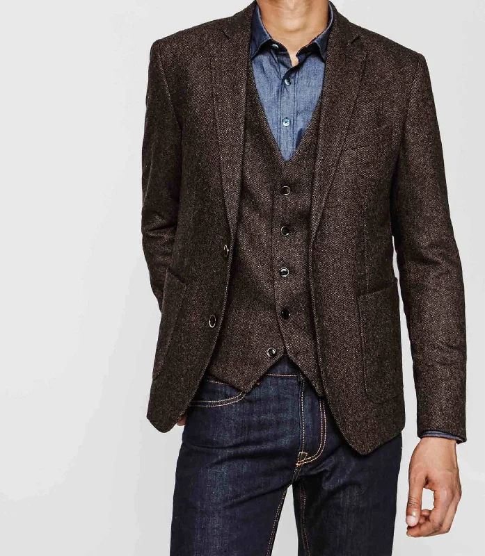 Veste tweed chocolat