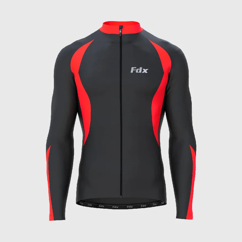 Fdx Viper Men's & Boy's Red Thermal Roubaix Long Sleeve Cycling Jersey