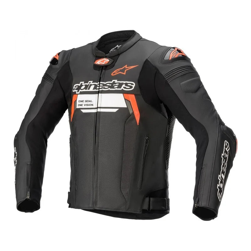 BLOUSON CUIR ALPINESTARS MISSILE V2 IGNITION NOIR ROUGE FLUO