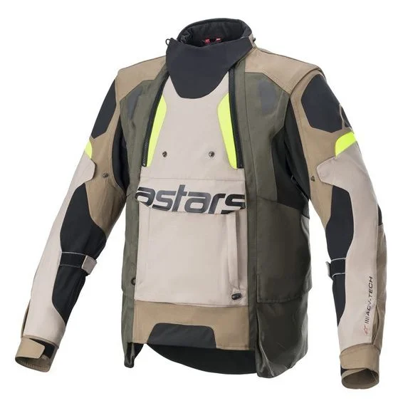 VESTE ALPINESTARS HALO DRYSTAR KAKI SABLE JAUNE FLUO