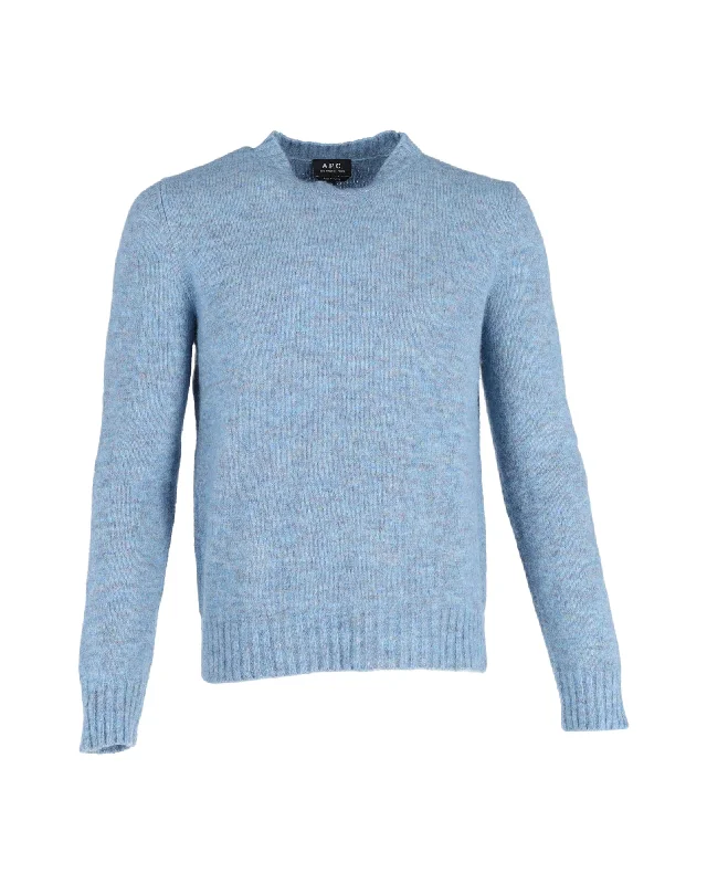 A.P.C. Alpaca-Blend Lucas Sweater in Blue Wool