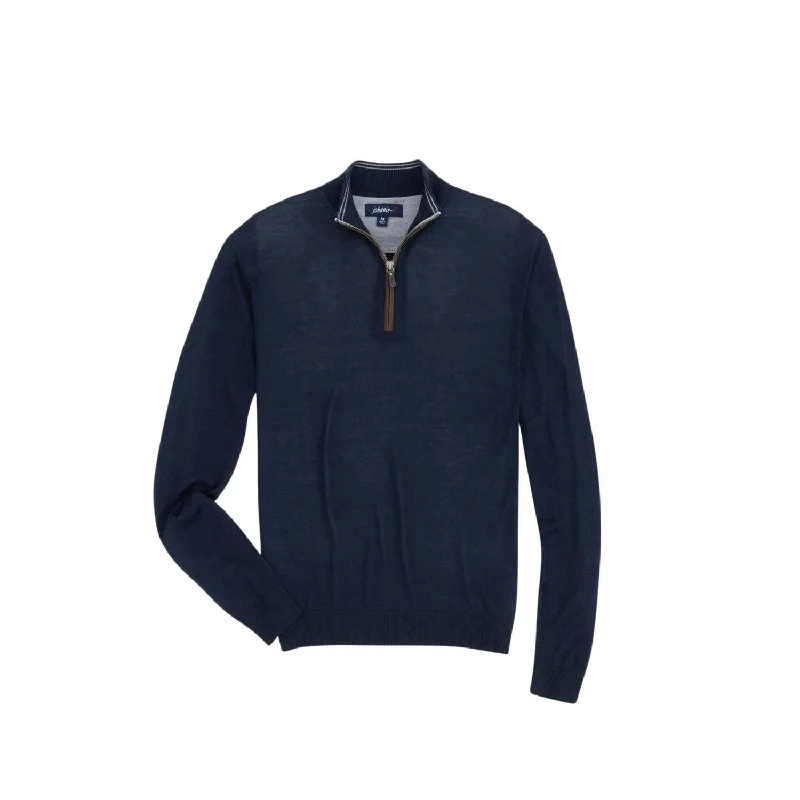 Baron Wool Blend 1/4 Zip Pullover Sweater In Twilight