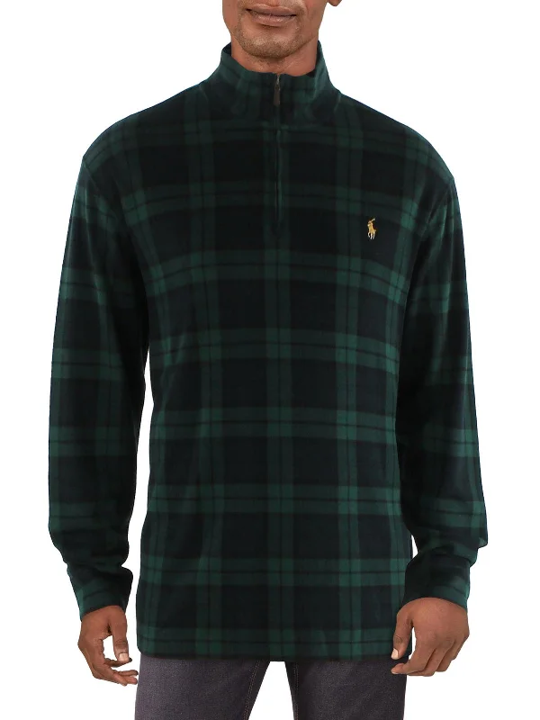 Big & Tall Tartan  Mens Logo Ribbed Pullover Sweater