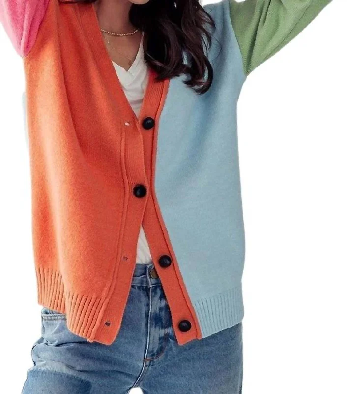 Color Block Sweater In Multicolor