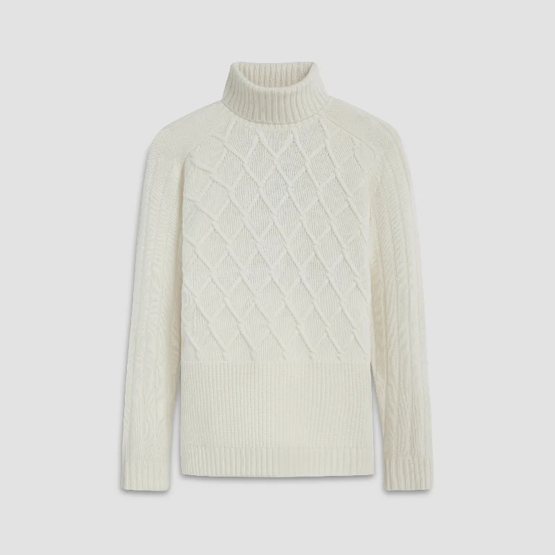 Diamond Stitch Turtleneck Sweater