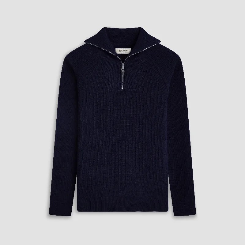 Fisherman Rib-Stitch Quarter-Zip Sweater