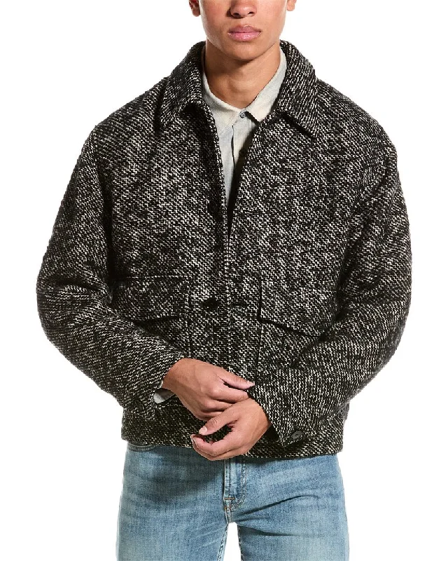 FRAME Denim Tweed Wool-Blend Trucker Jacket