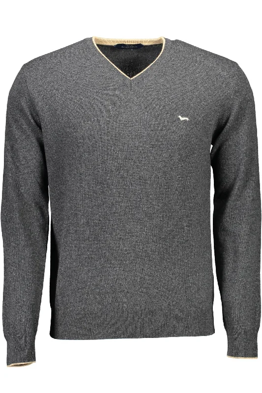 Harmont & Blaine Elegant V-Neck Sweater with Contrast Men's Details