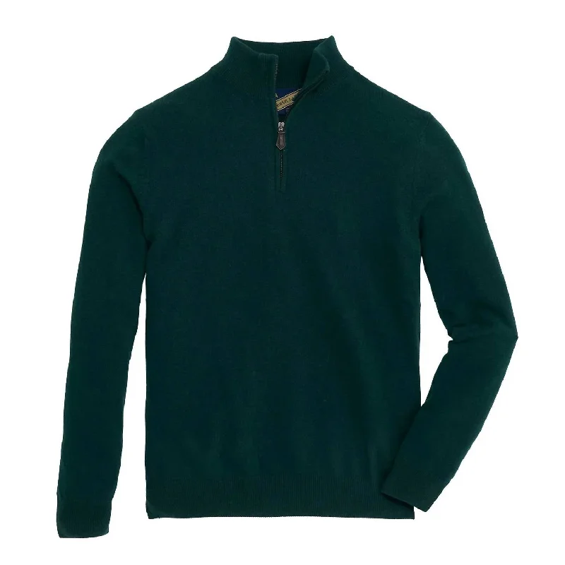 James Cashmere 1/4 Zip Sweater In Botanical Garden