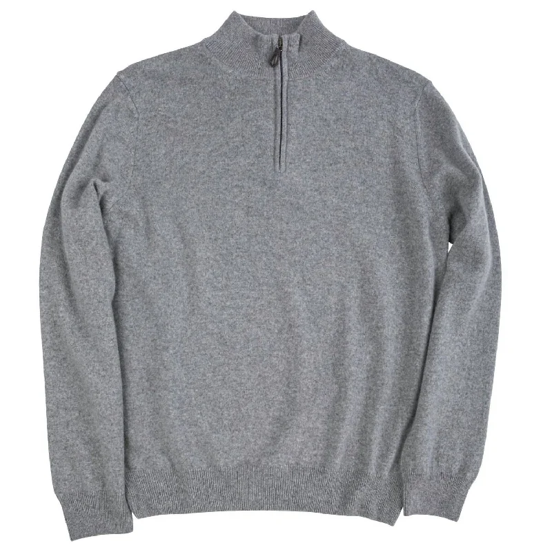 James Cashmere 1/4 Zip Sweater In Charcoal