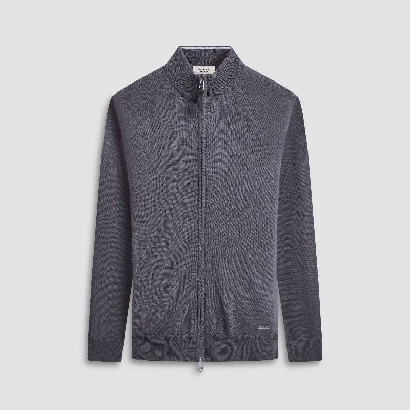 Super Merino Mock Neck Full Zip Sweater