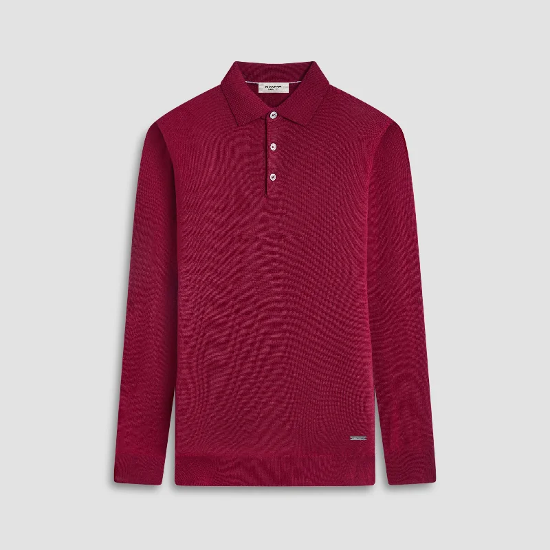 Super Merino Solid Polo Sweater