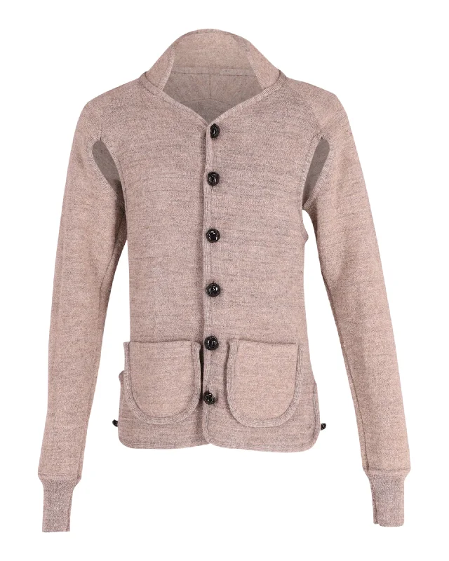 Vivienne Westwood Cut Out Cardigan in Beige Wool