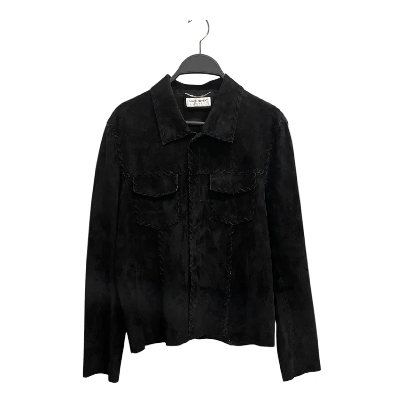 YVES SAINT LAURENT/Jacket/44/Suede/BLK/Stitched seam