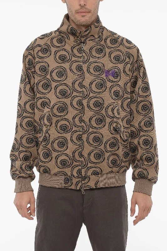 Baracuta NEEDLES Jacquard Fabric Bomber Jacket with Zip Closure