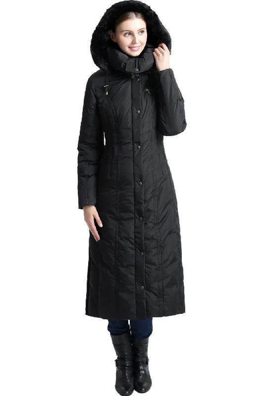 BGSD Women's "Lacey" Water Resistant Hooded Long Down Puffer Coat