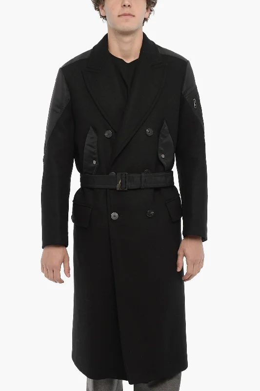 Neil Barrett Double Fabric Slim Fit HYBRID Trench with Belt