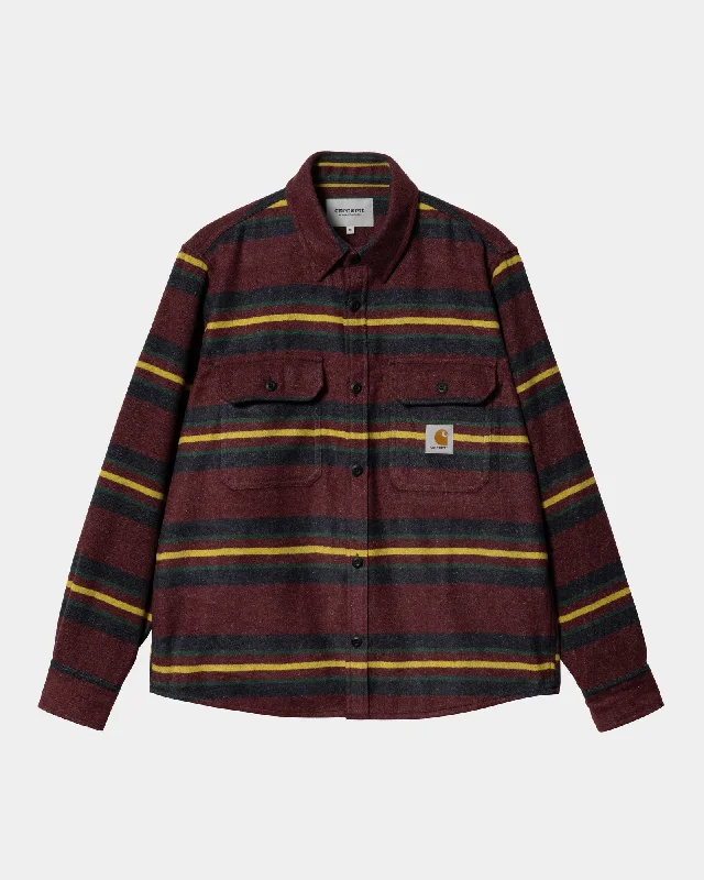 Oregon Stripe Shirt Jacket | Bordeaux