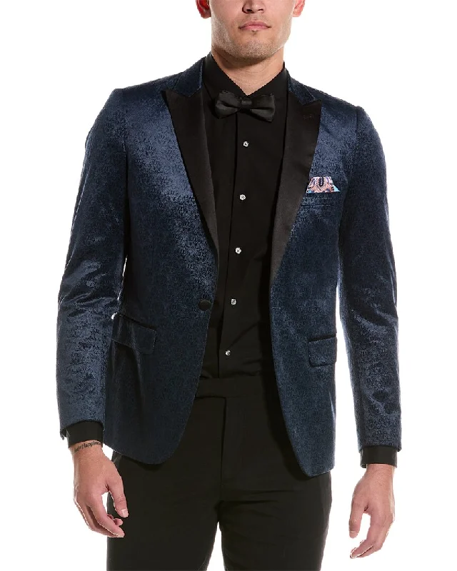 Paisley & Gray Grosvenor Slim Fit Jacquard Velvet Tux Jacket