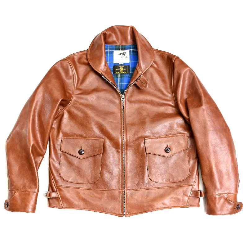 The Heron Zip - Medium Brown Shinki Horsehide Oil Finish