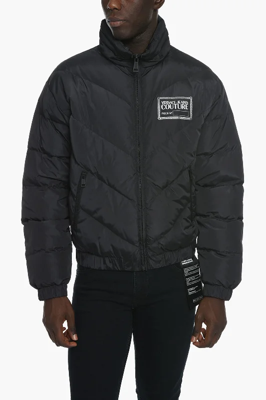 Versace JEANS COUTURE Reversible Puffer Jacket with Logoed Motif