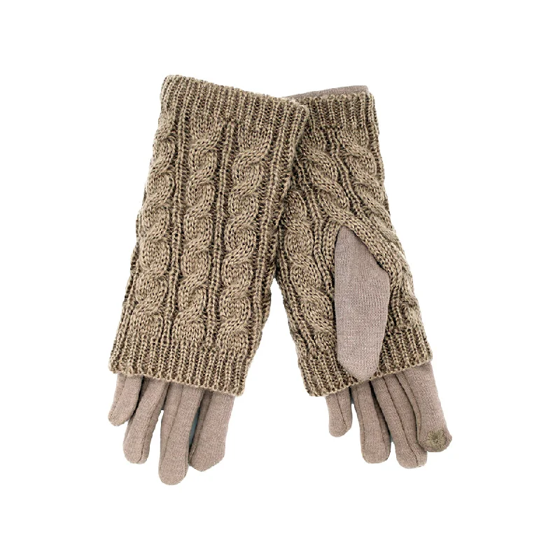 Elegant 3-in-1 Cable Knit Gloves