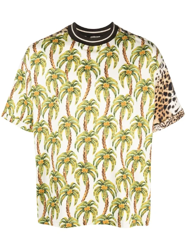 Leopard-Print Panel T-Shirt