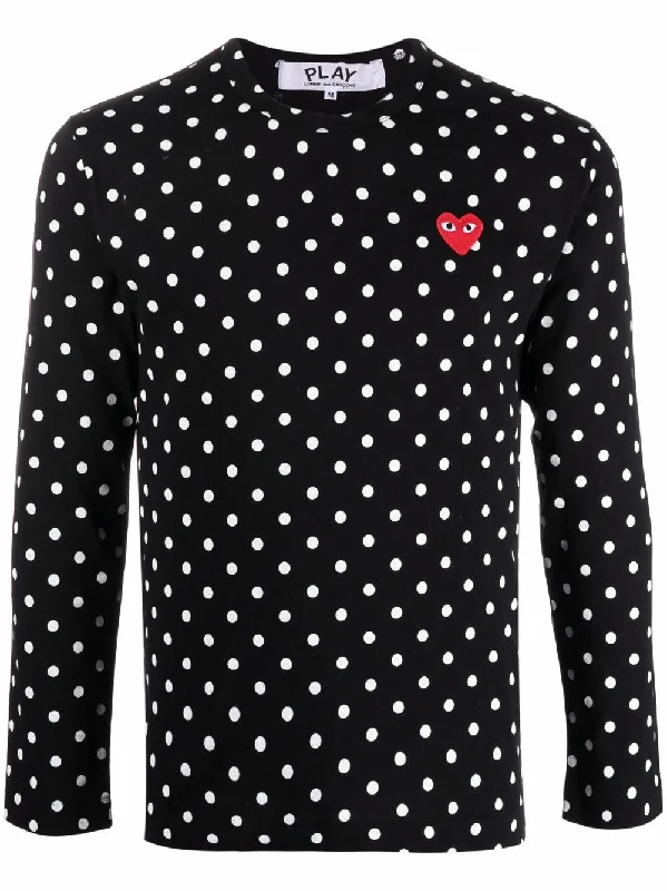 Polka Dot-Print Long-Sleeved T-Shirt