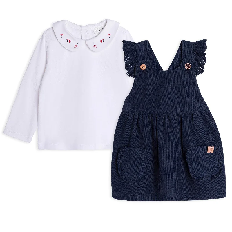 Carrément Beau Dress And T-Shirt Set Fall 2 Navy White