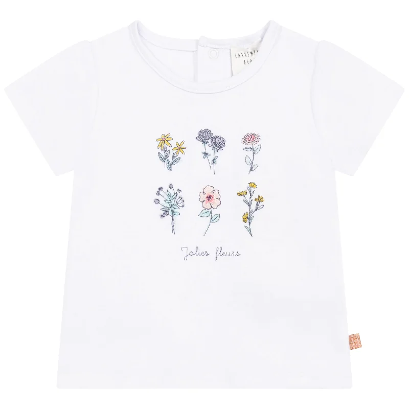 Carrément Beau Short Sleeves Tee Shirt Spring 1 Infant White Purple