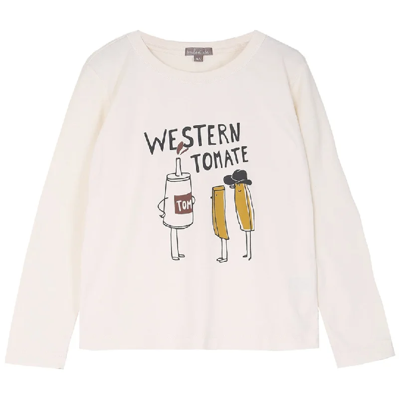 Emile et Ida Tee Shirt Ecru Western Tomate