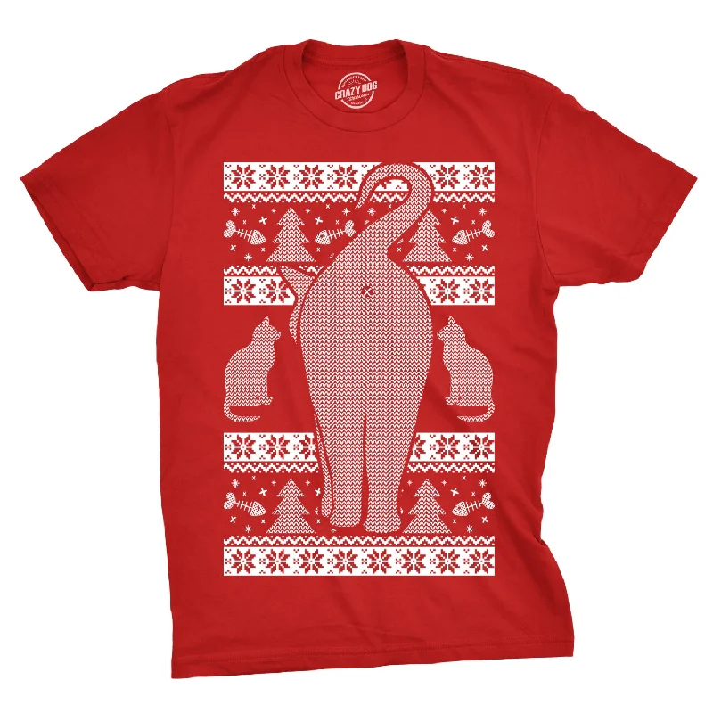 Festive Feline Butt Men's T Shirt