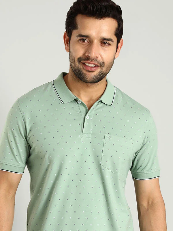 Men Printed Polo T-Shirt