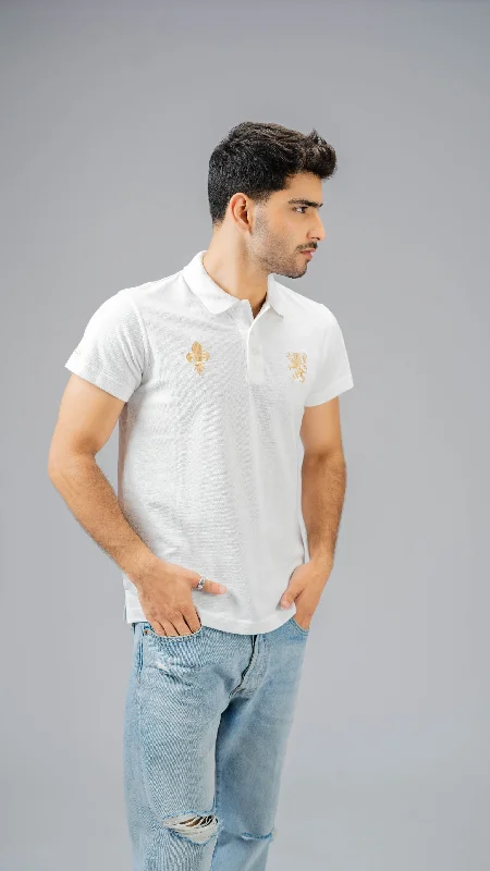 Polo Republica Men's Lion Crest & 9 Polo Embroidered Short Sleeve Polo Shirt