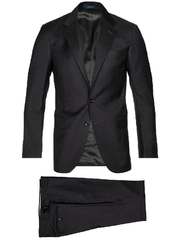 Polo Wool Twill Two-piece Suit Charcoal