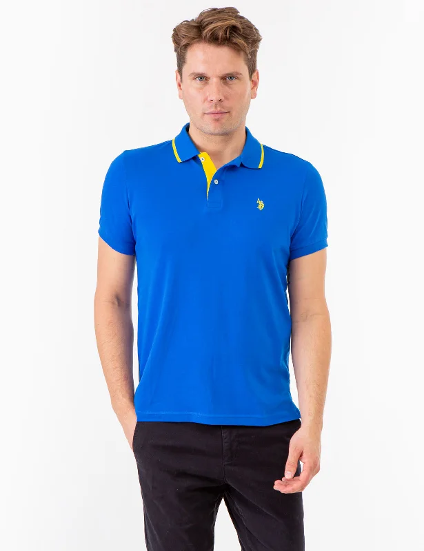 SLIM FIT STRETCH PIQUE SOLID POLO SHIRT