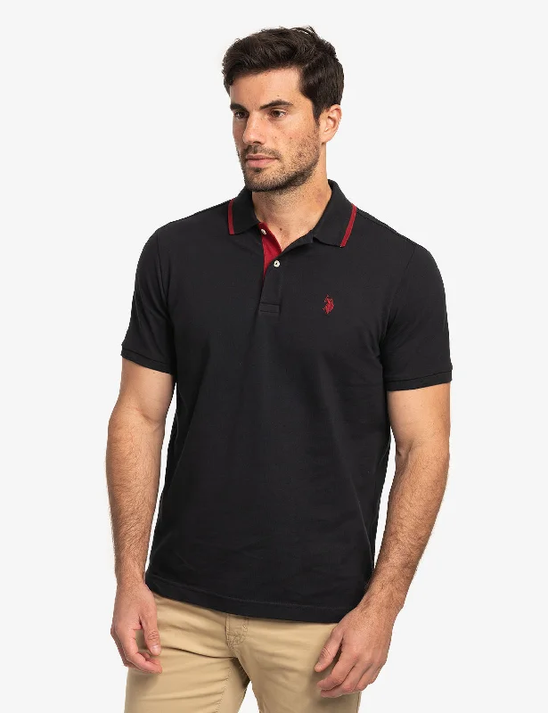 SLIM FIT STRETCH SOLID PIQUE POLO SHIRT