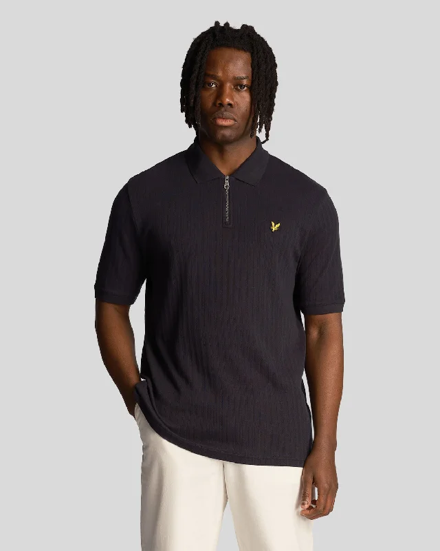 Textured Stripe Polo Shirt